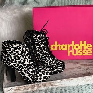 Black white suede leopard